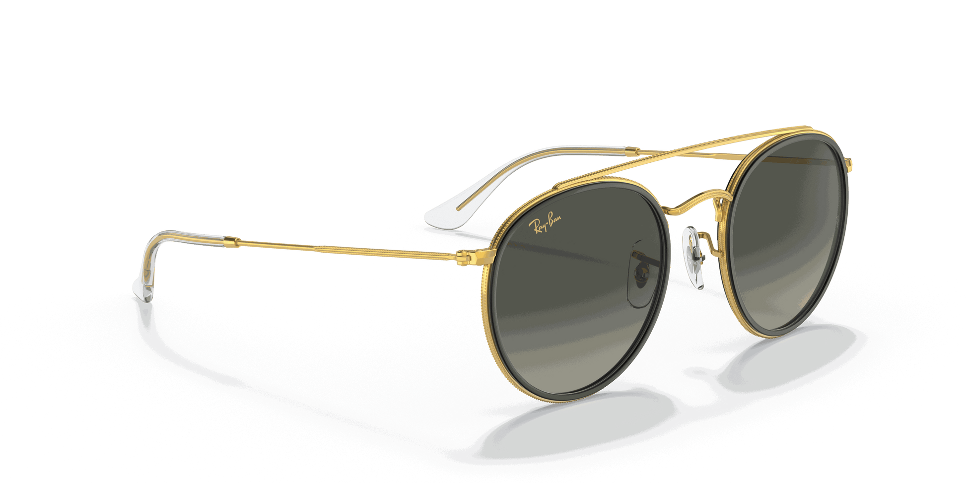 [Grey Gradient Lenses, Polished Gold Frame]