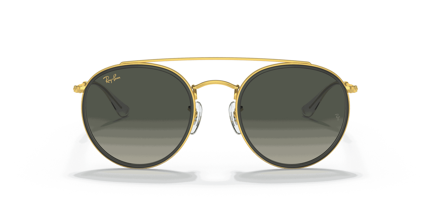 [Grey Gradient Lenses, Polished Gold Frame]