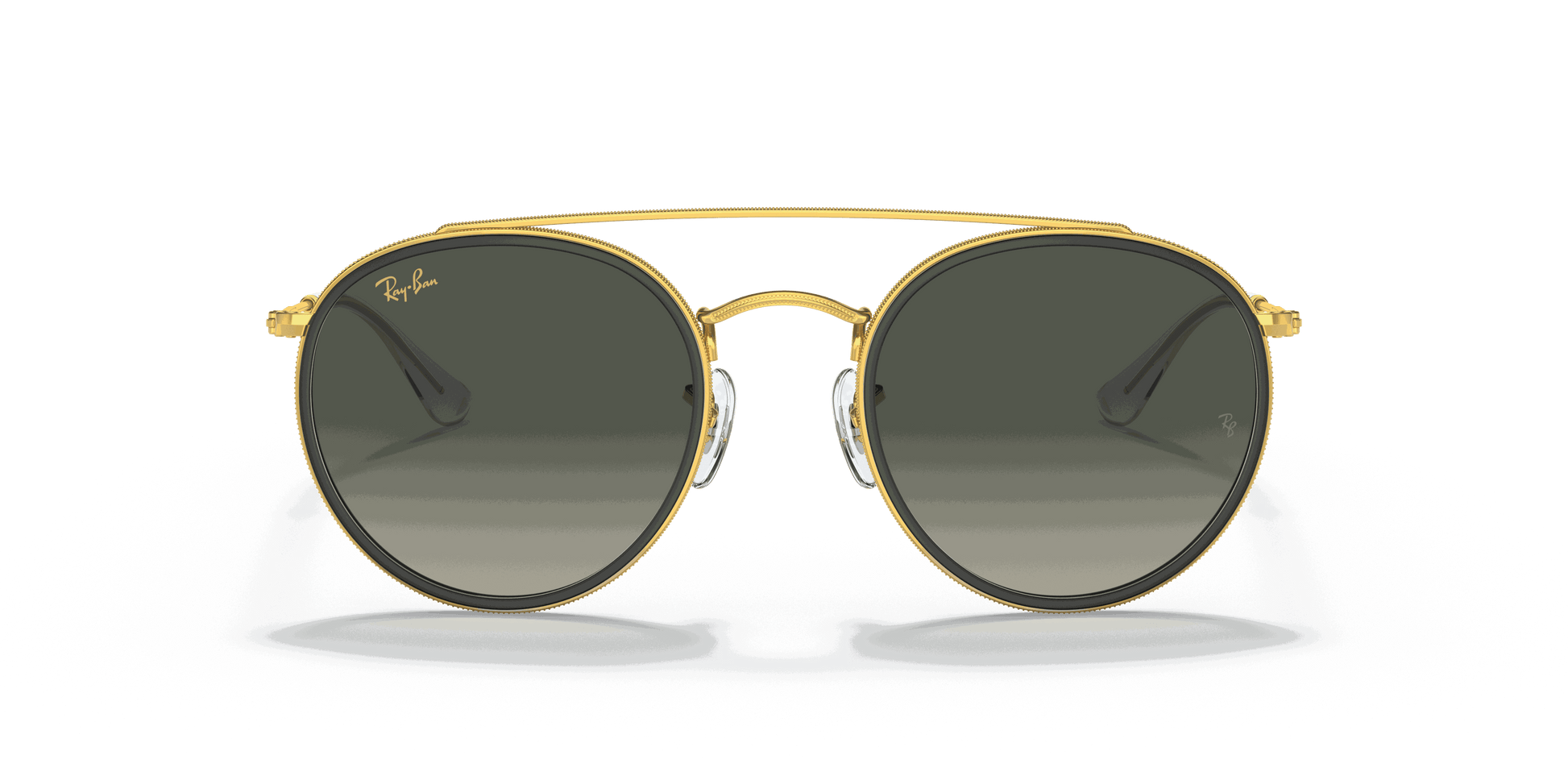 [Grey Gradient Lenses, Polished Gold Frame]