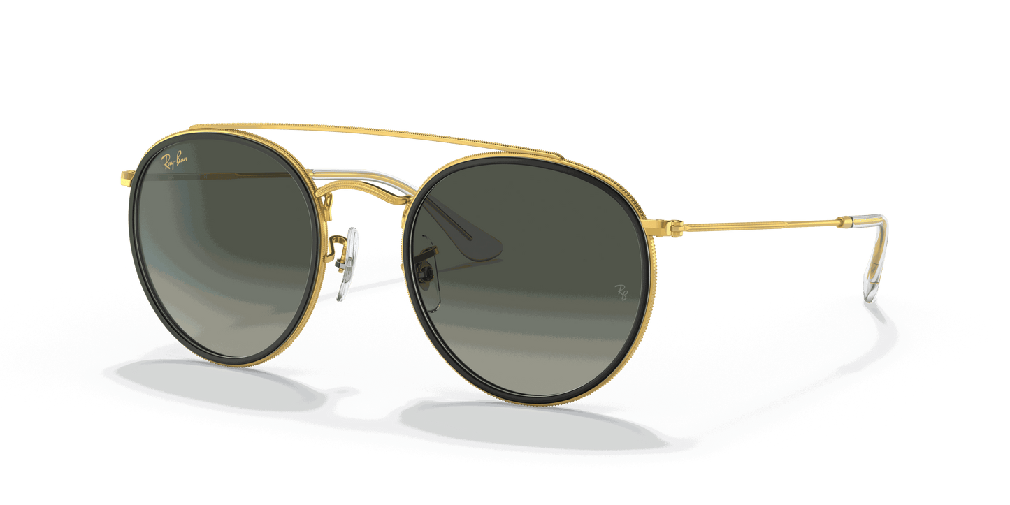 [Grey Gradient Lenses, Polished Gold Frame]