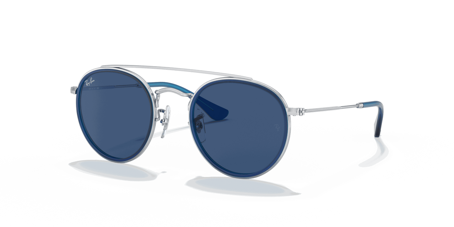 [Dark Blue Lenses, Polished Blue On Silver Frame]