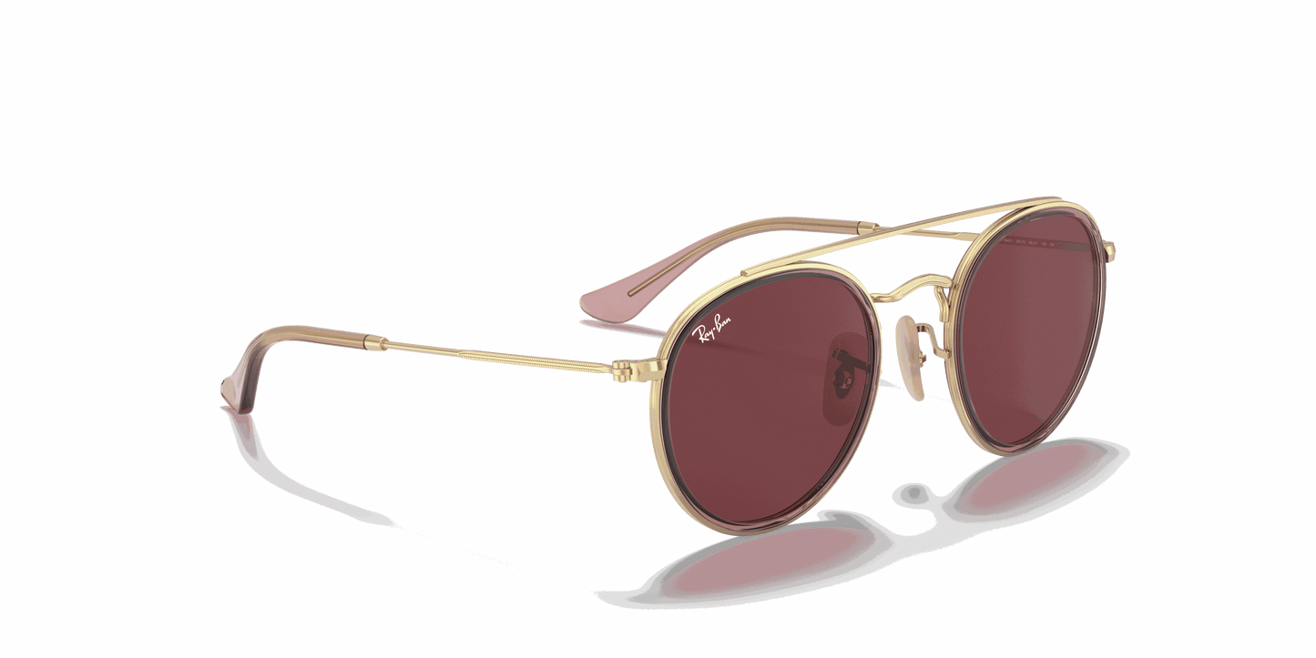 [Dark Violet Lenses, Polished Pink On Gold Frame]