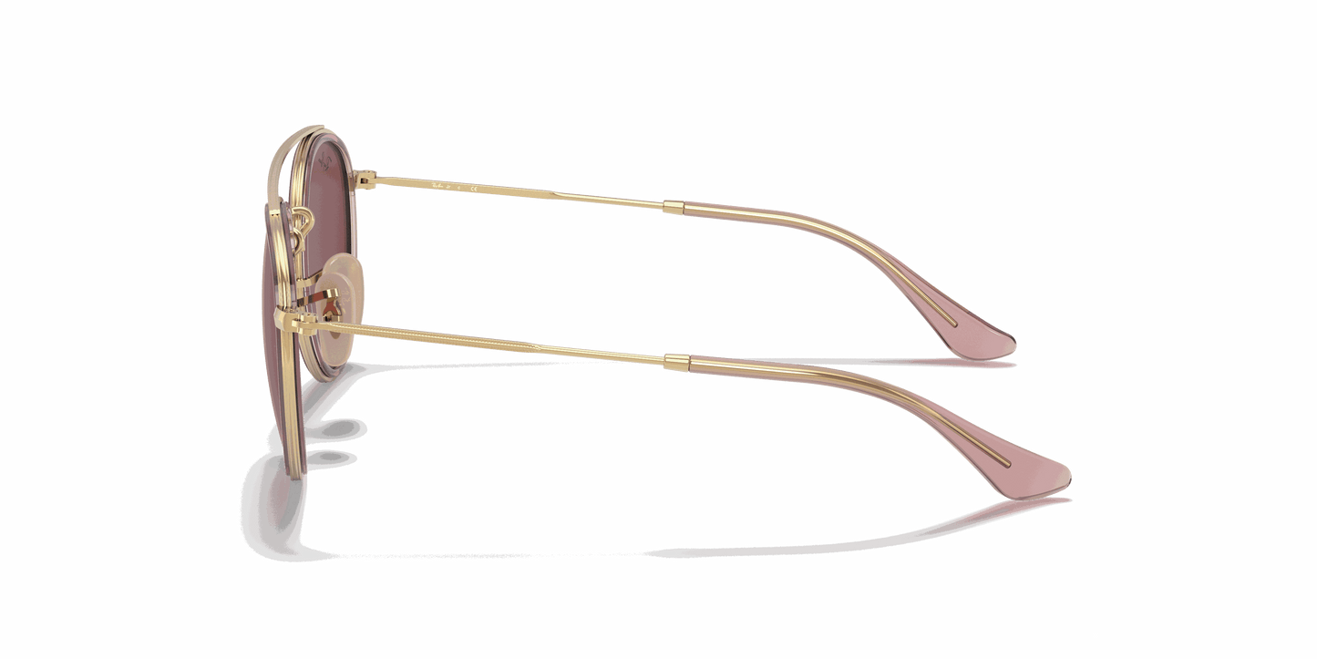 [Dark Violet Lenses, Polished Pink On Gold Frame]