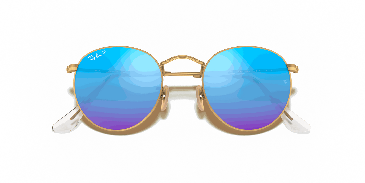 [Blue Lenses, Matte Gold Frame]