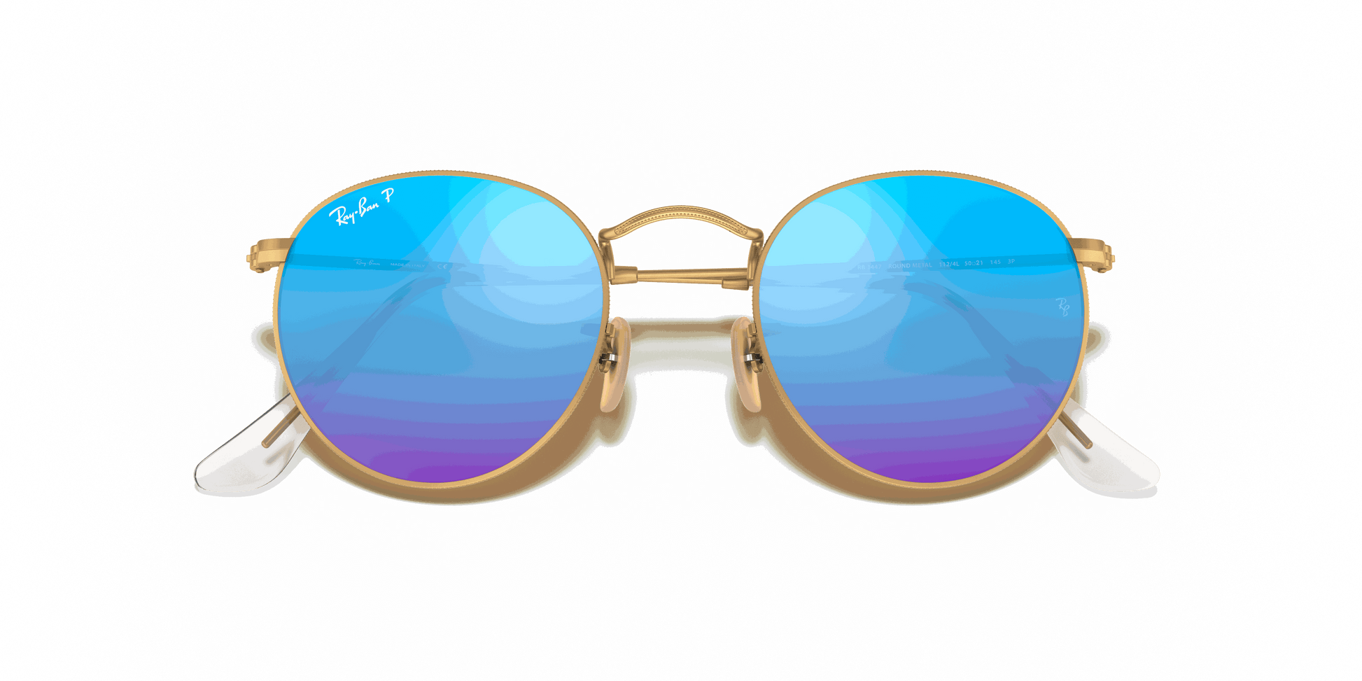 [Blue Lenses, Matte Gold Frame]