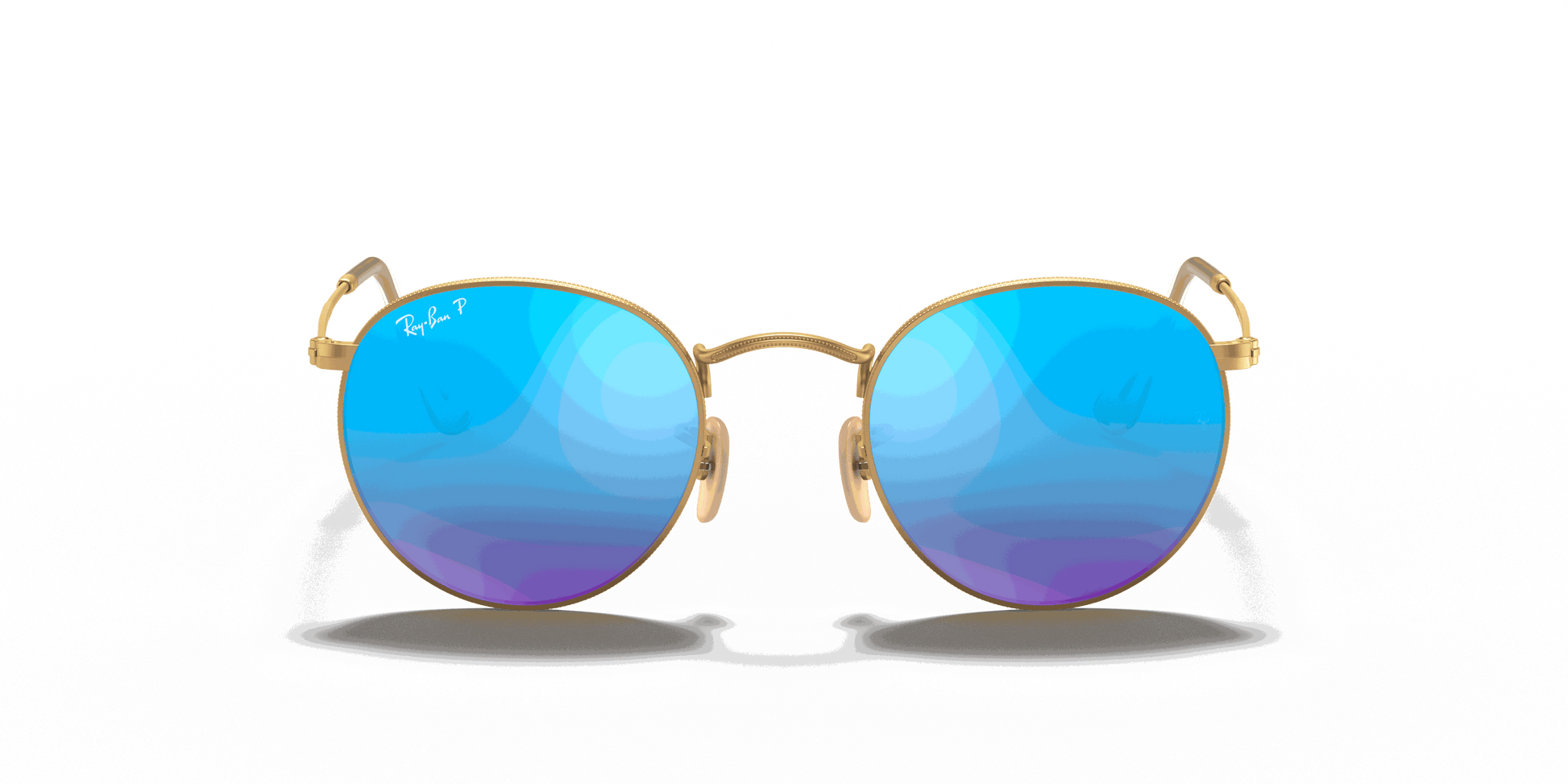 [Blue Lenses, Matte Gold Frame]