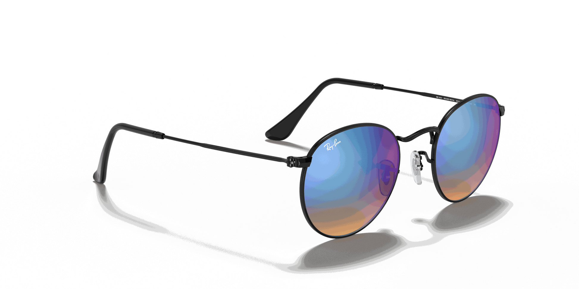 [Blue Lenses, Polished Black Frame]