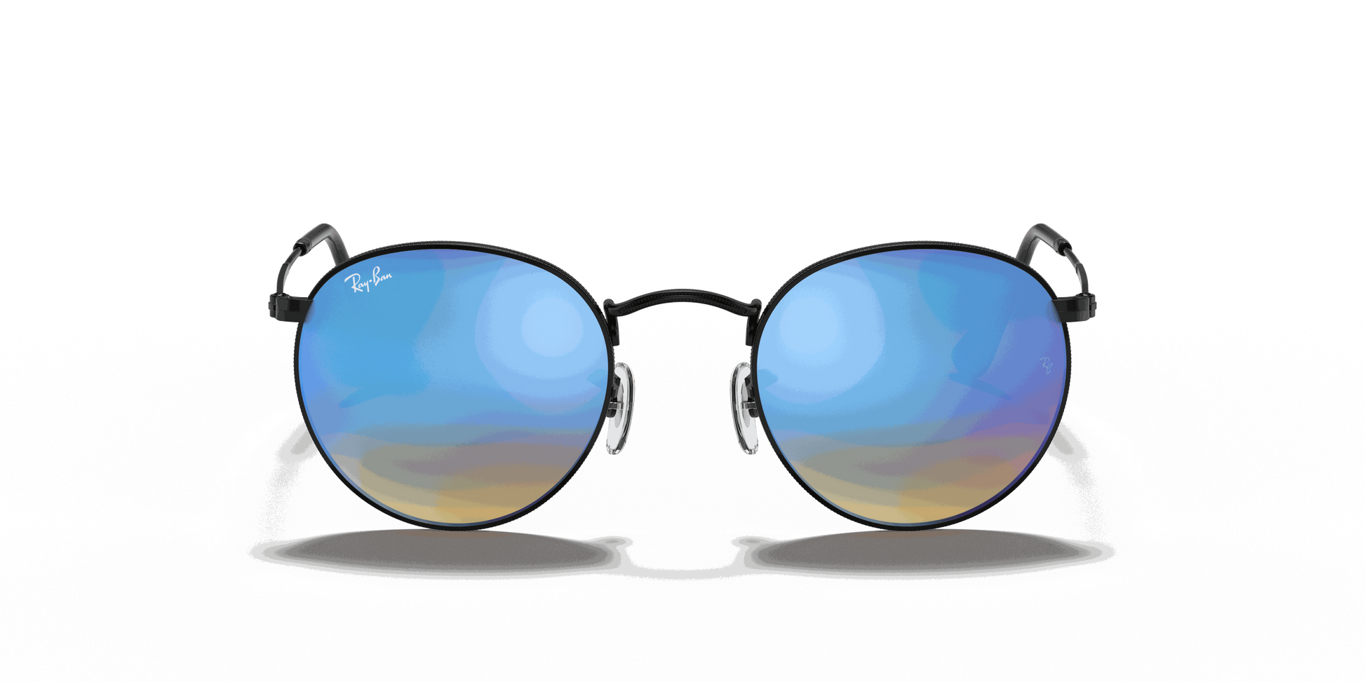 [Blue Lenses, Polished Black Frame]