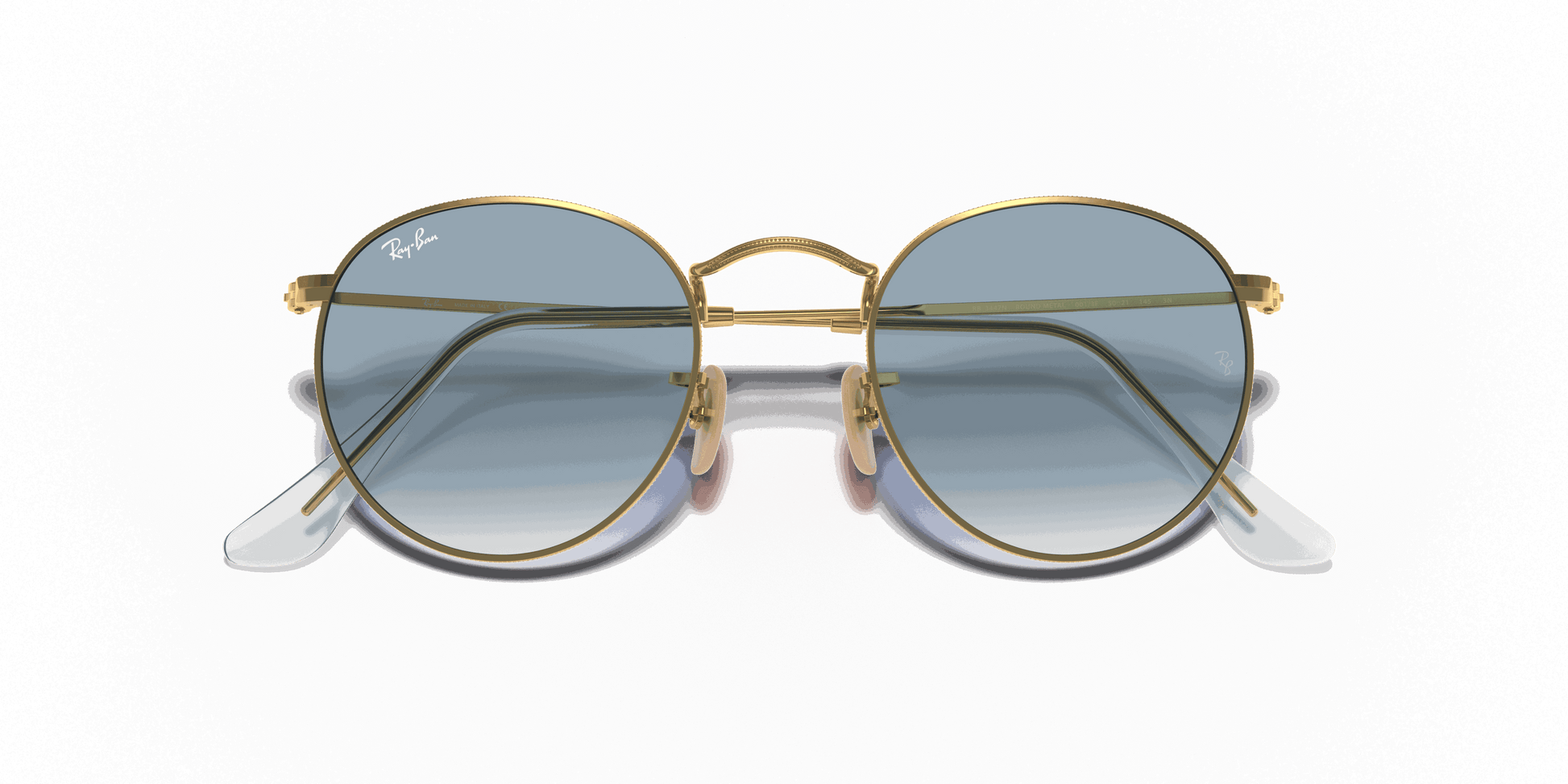 [Light Blue Gradient Lenses, Polished Arista Gold Frame]