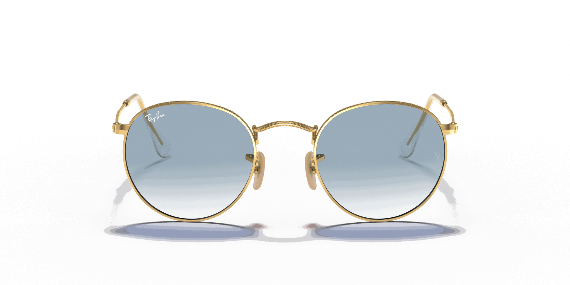 [Light Blue Gradient Lenses, Polished Arista Gold Frame]