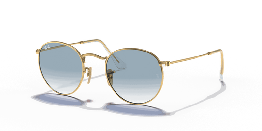 [Light Blue Gradient Lenses, Polished Arista Gold Frame]