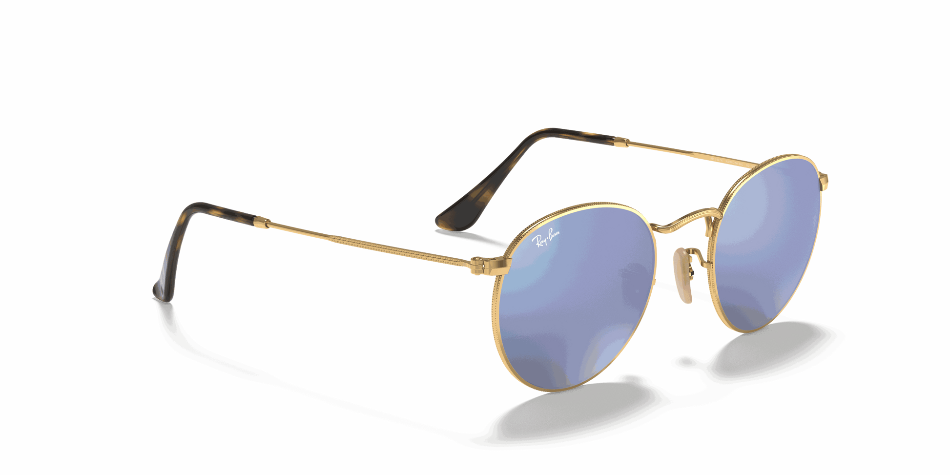 [Blue Gradient Lenses, Polished Arista Gold Frame]