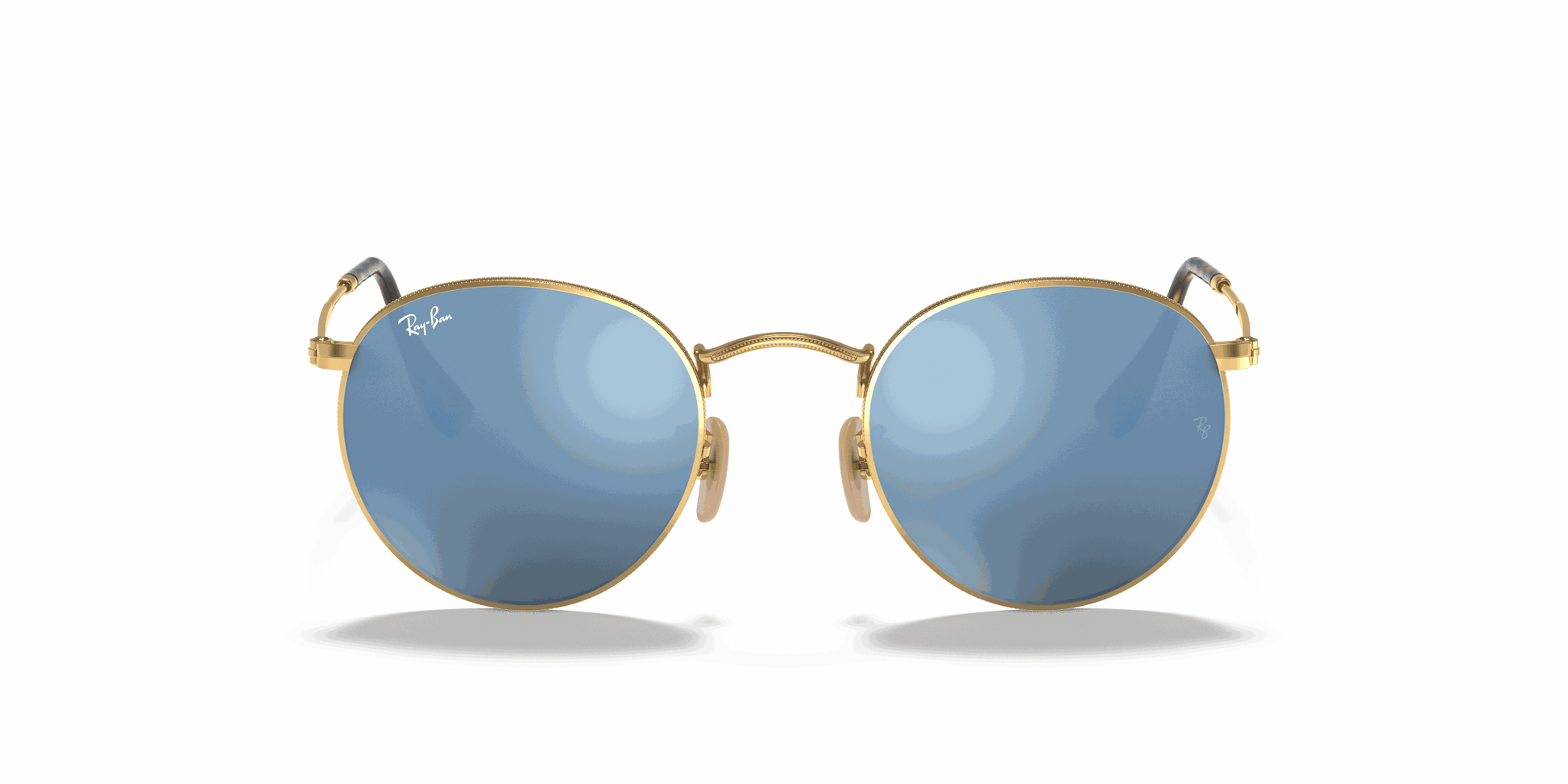[Blue Gradient Lenses, Polished Arista Gold Frame]