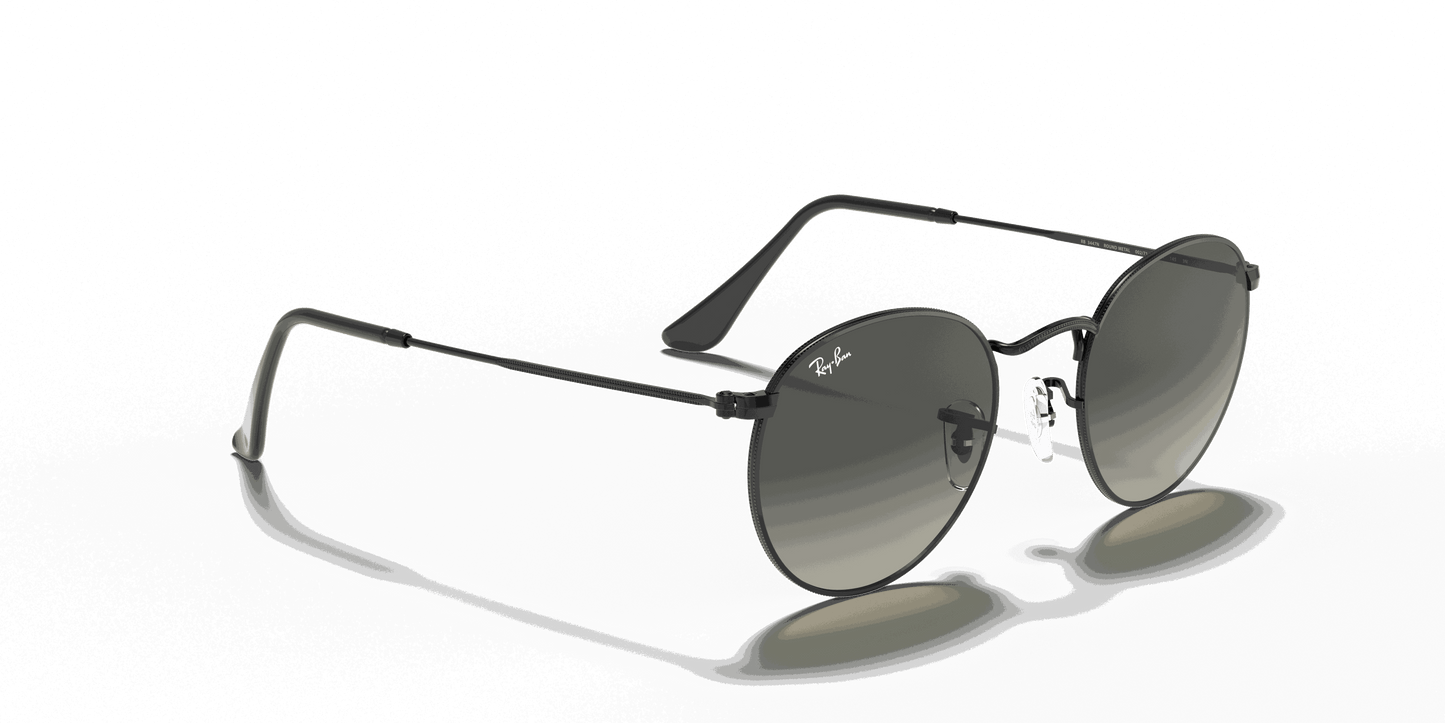 [Grey Gradient Lenses, Polished Black Frame]