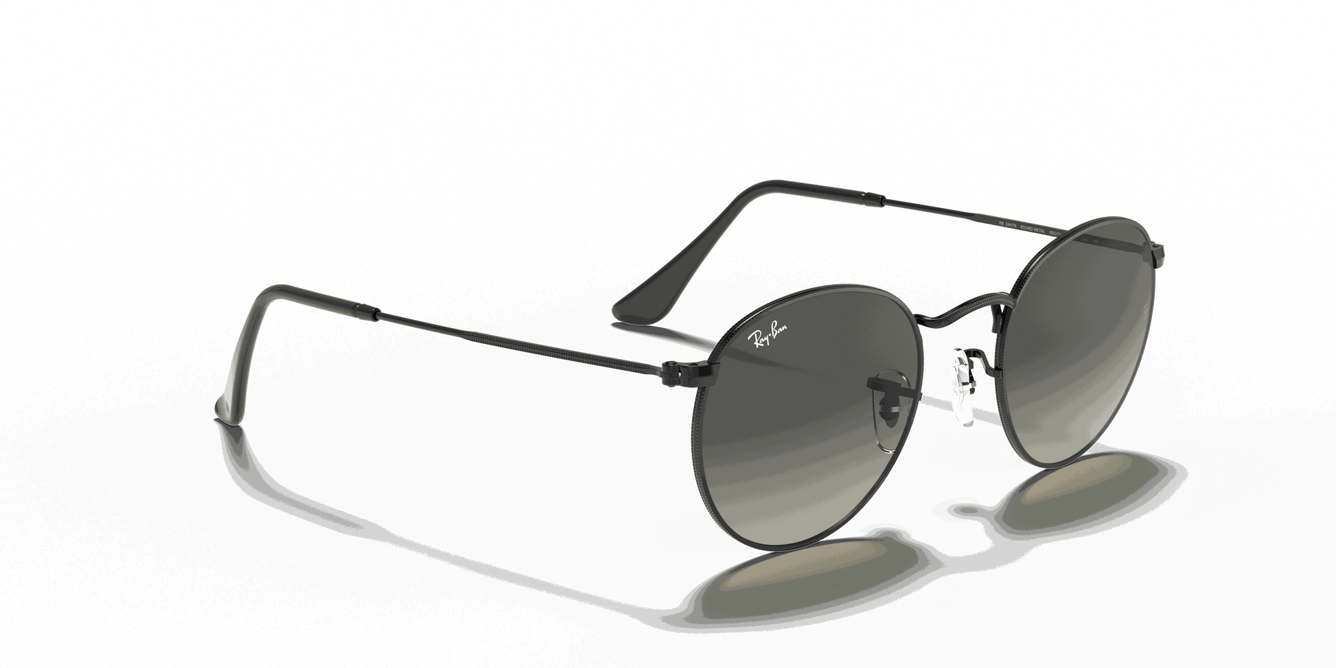 [Grey Gradient Lenses, Polished Black Frame]