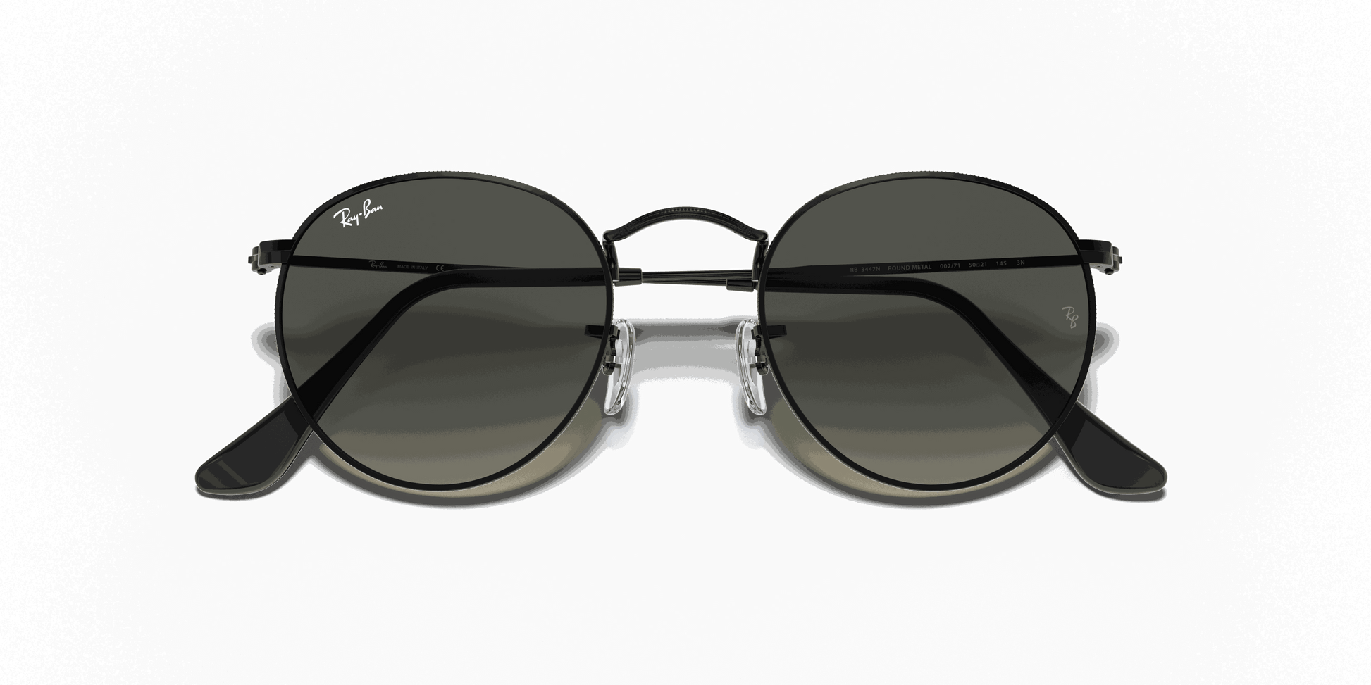 [Grey Gradient Lenses, Polished Black Frame]