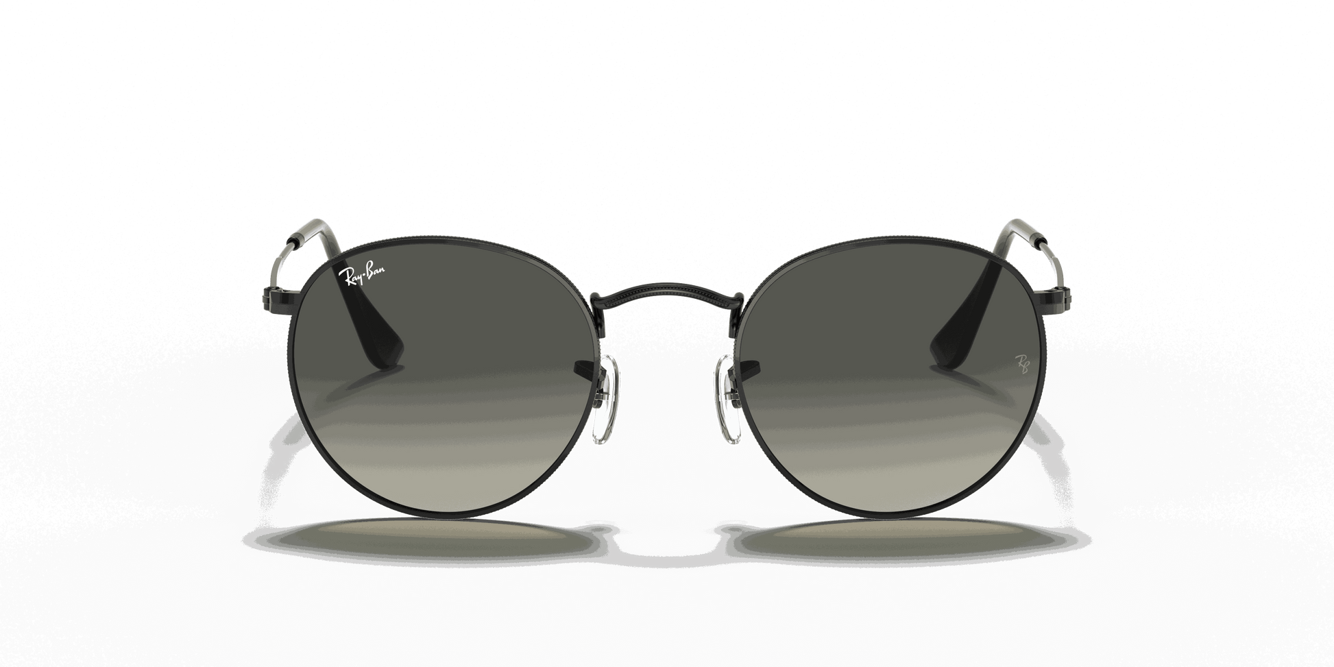 [Grey Gradient Lenses, Polished Black Frame]
