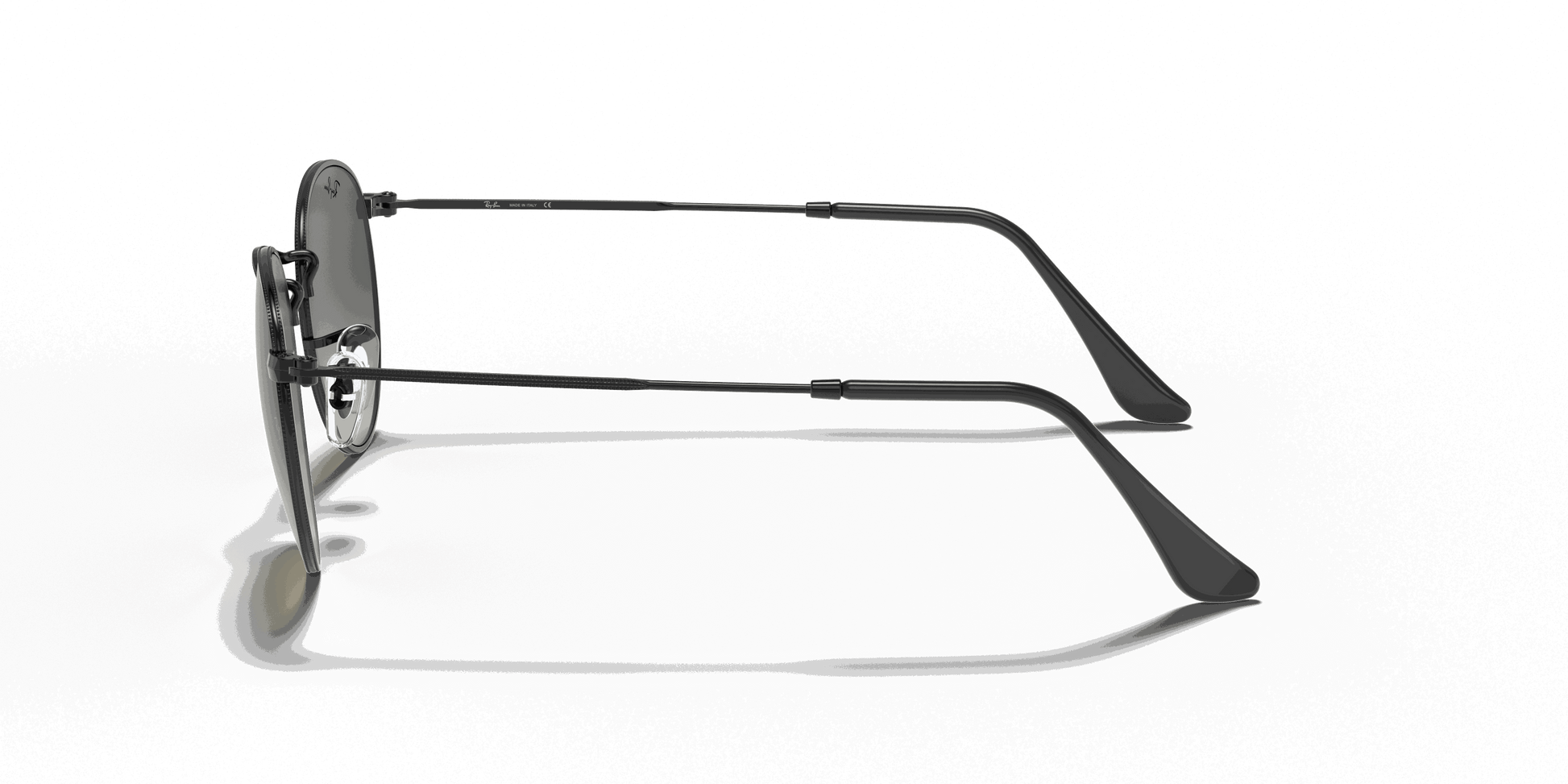 [Grey Gradient Lenses, Polished Black Frame]