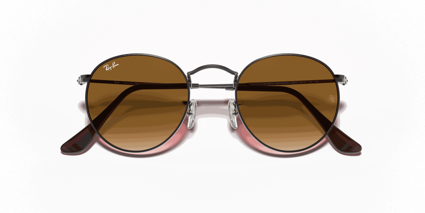 [Light Brown Gradient Lenses, Polished Gunmetal Frame]