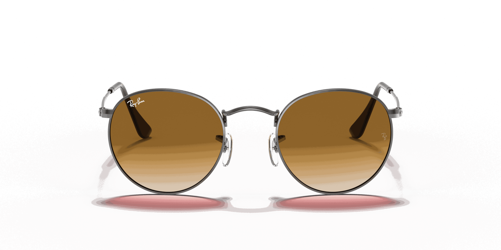 [Light Brown Gradient Lenses, Polished Gunmetal Frame]