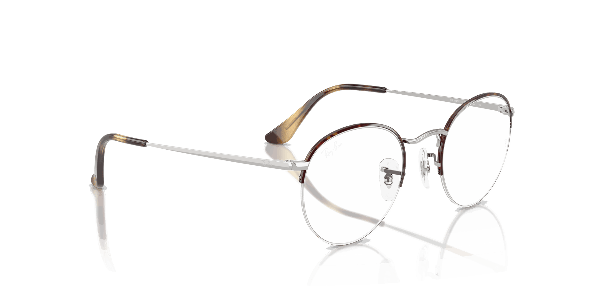 [Clear Lenses, Polished Havana On Silver Frame]