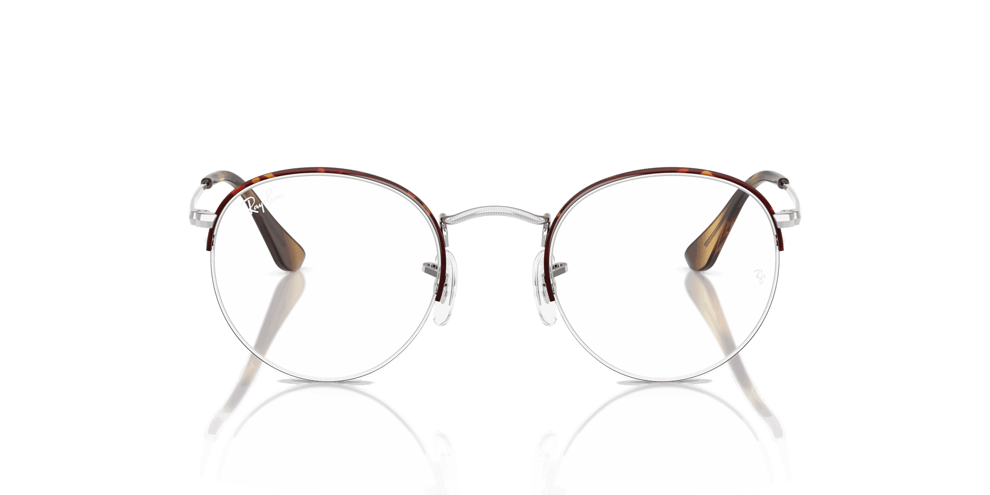 [Clear Lenses, Polished Havana On Silver Frame]