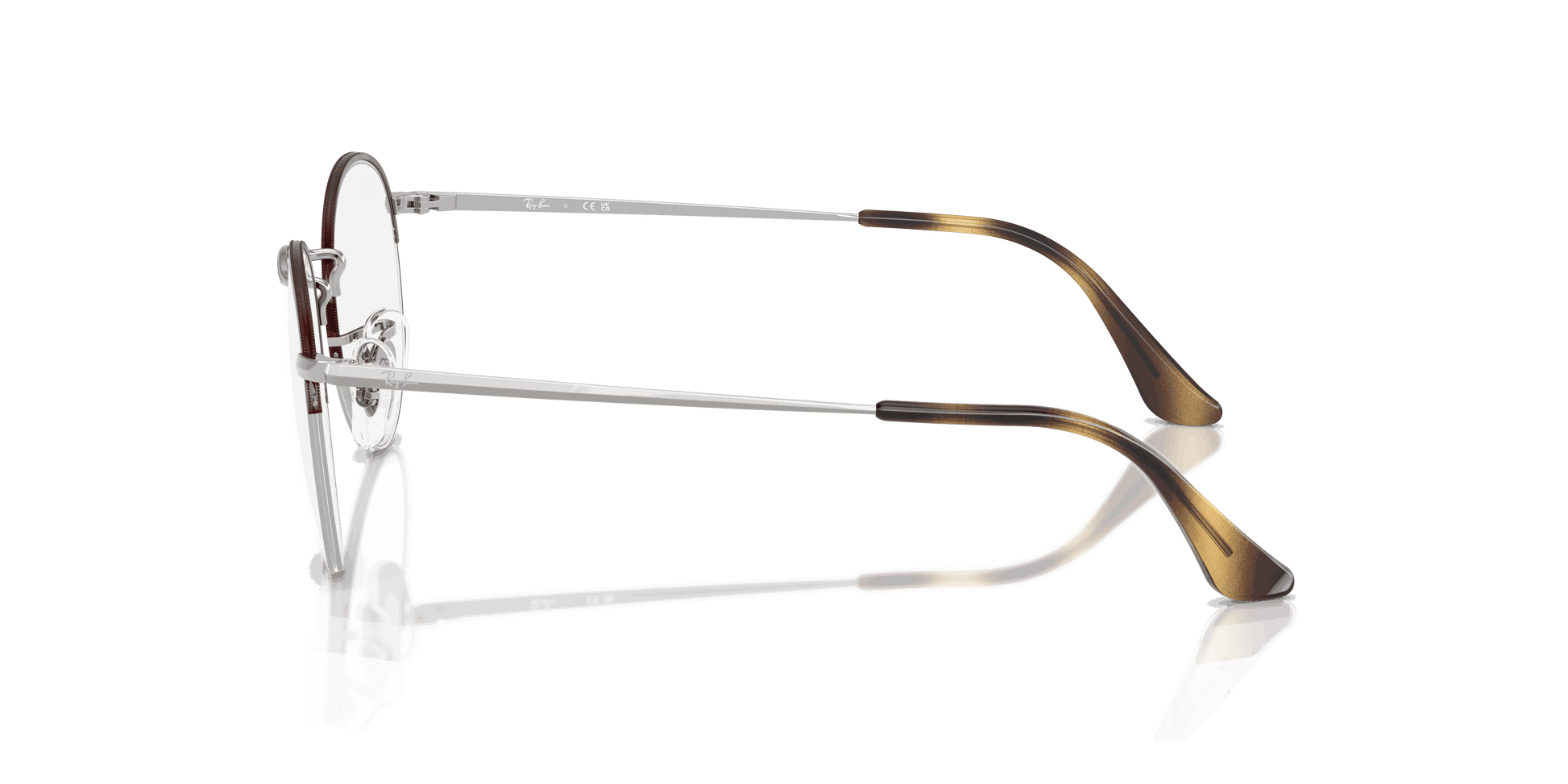 [Clear Lenses, Polished Havana On Silver Frame]