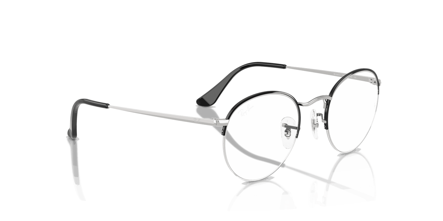 [Clear Lenses, Polished Black On Silver Frame]