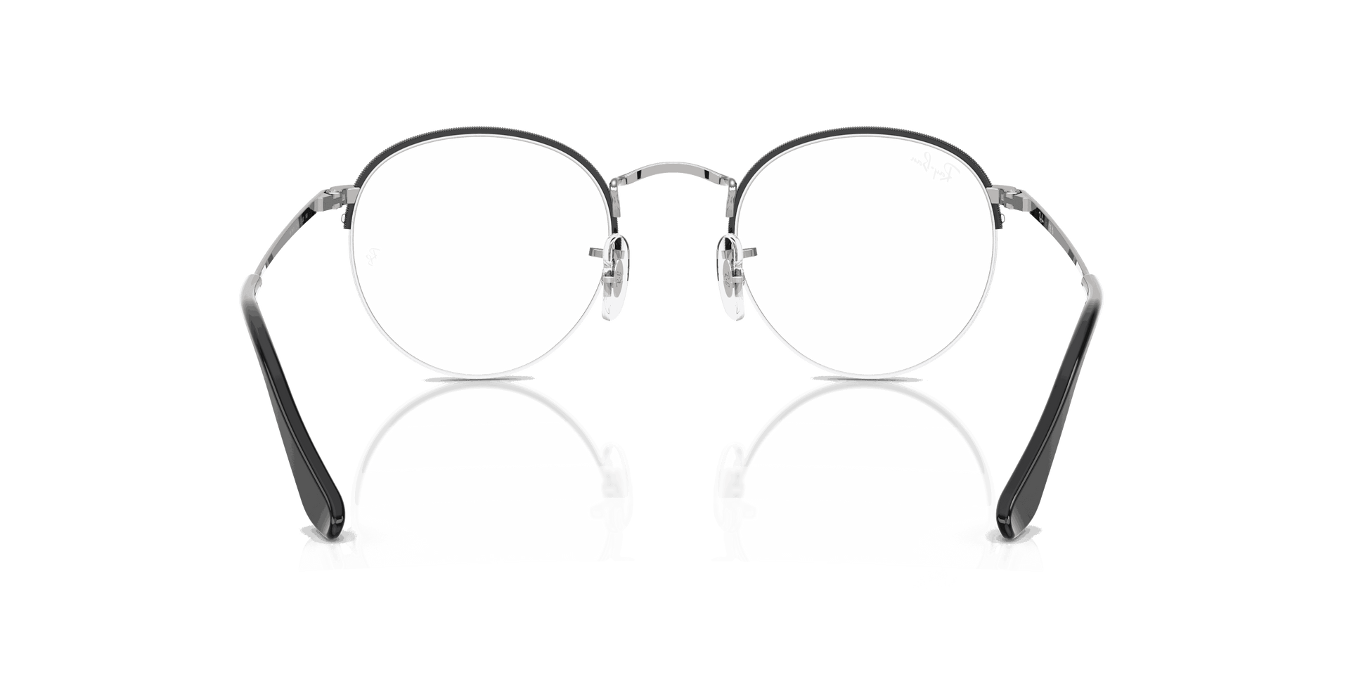 [Clear Lenses, Polished Black On Silver Frame]