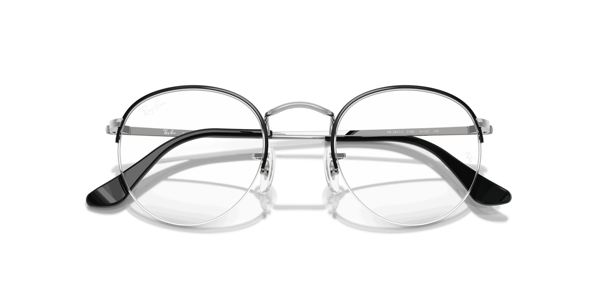 [Clear Lenses, Polished Black On Silver Frame]