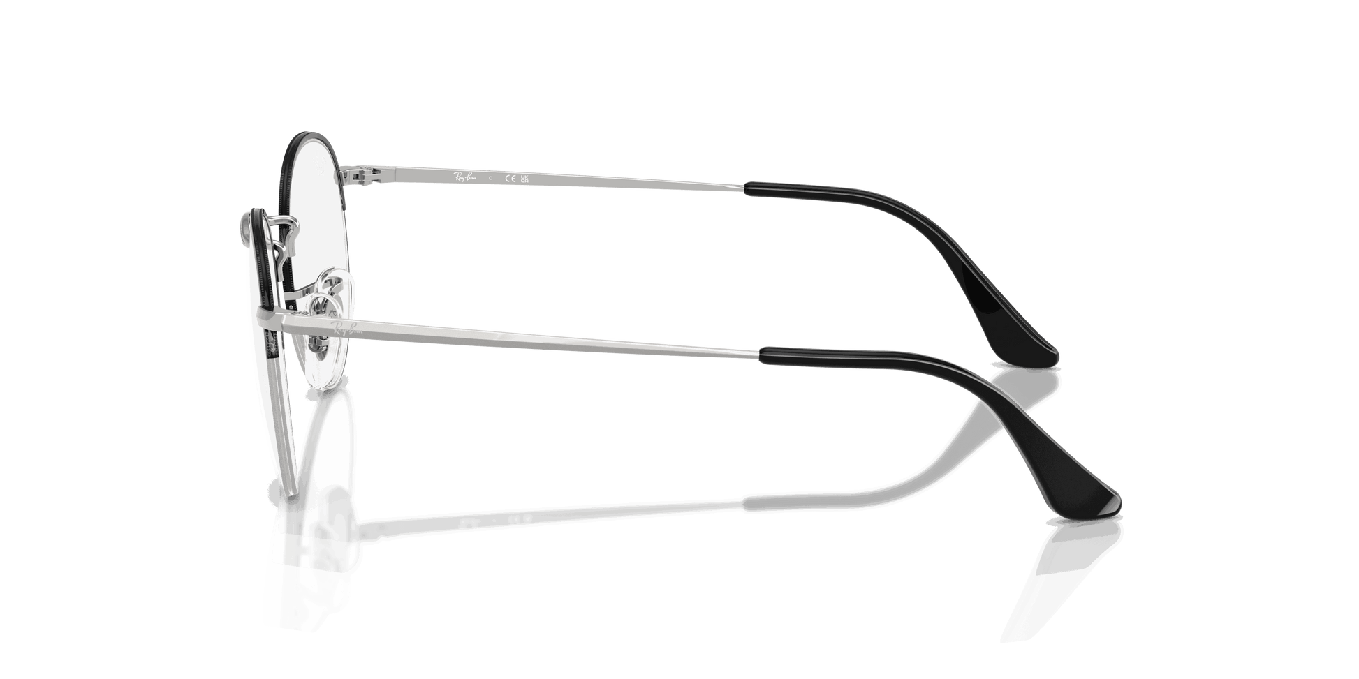 [Clear Lenses, Polished Black On Silver Frame]