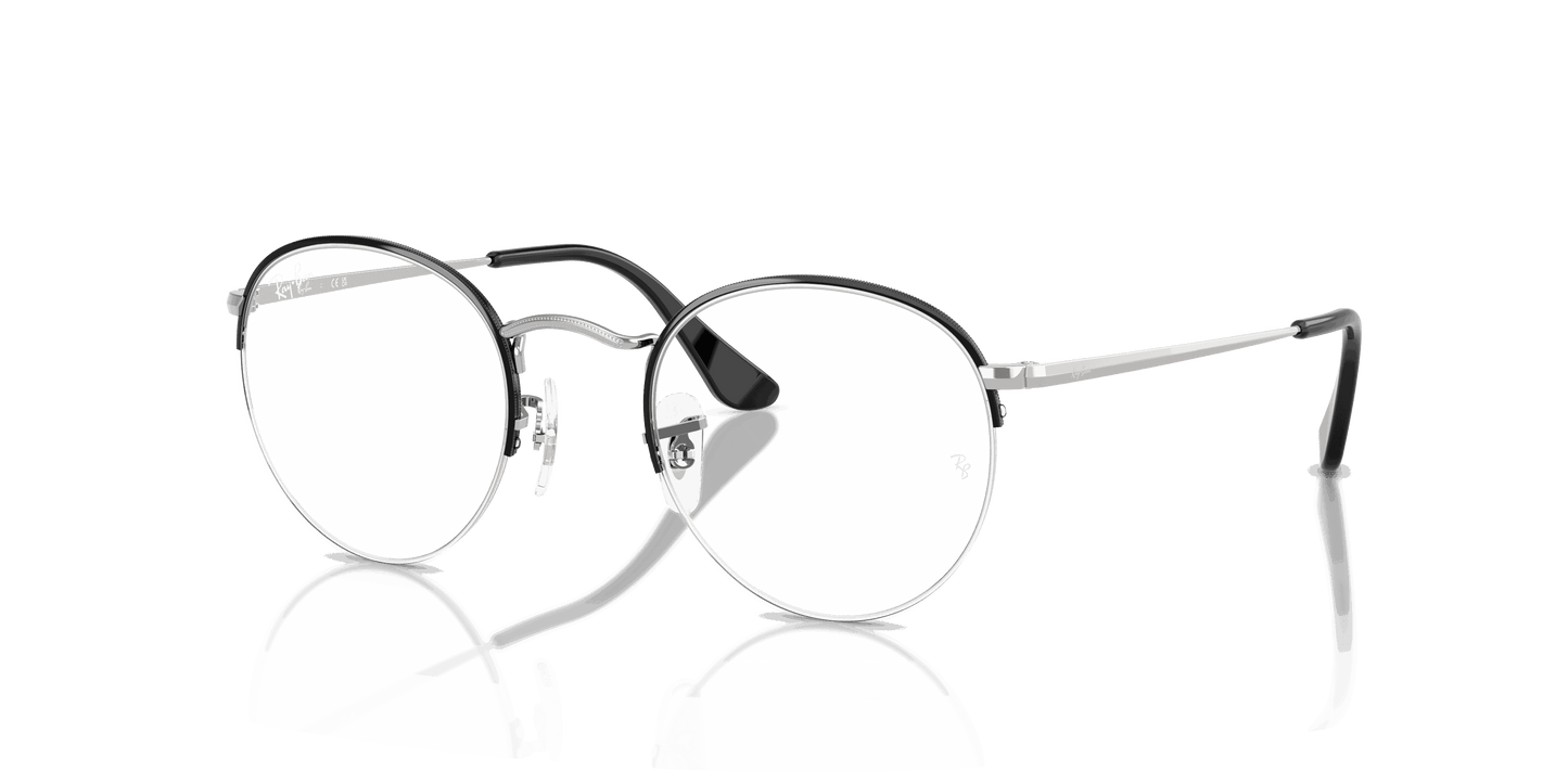 [Clear Lenses, Polished Black On Silver Frame]