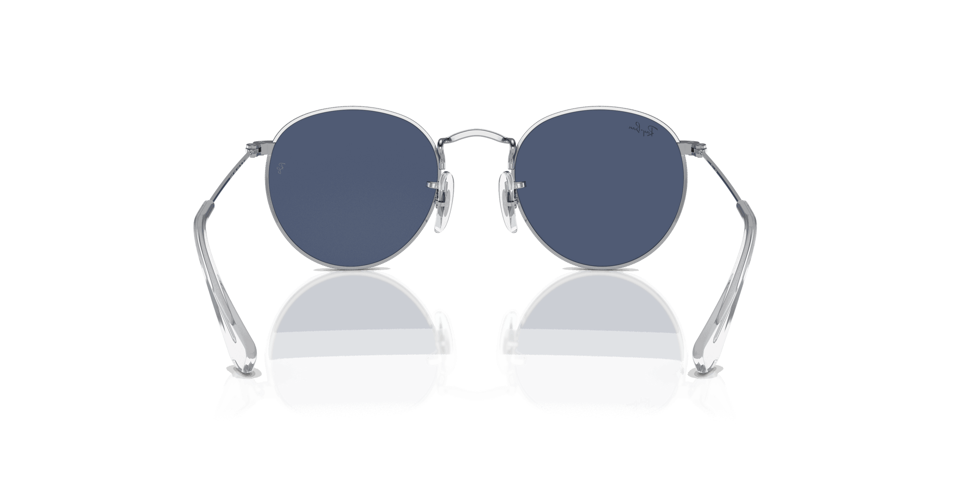 [Dark Blue Lenses, Polished Silver Frame]