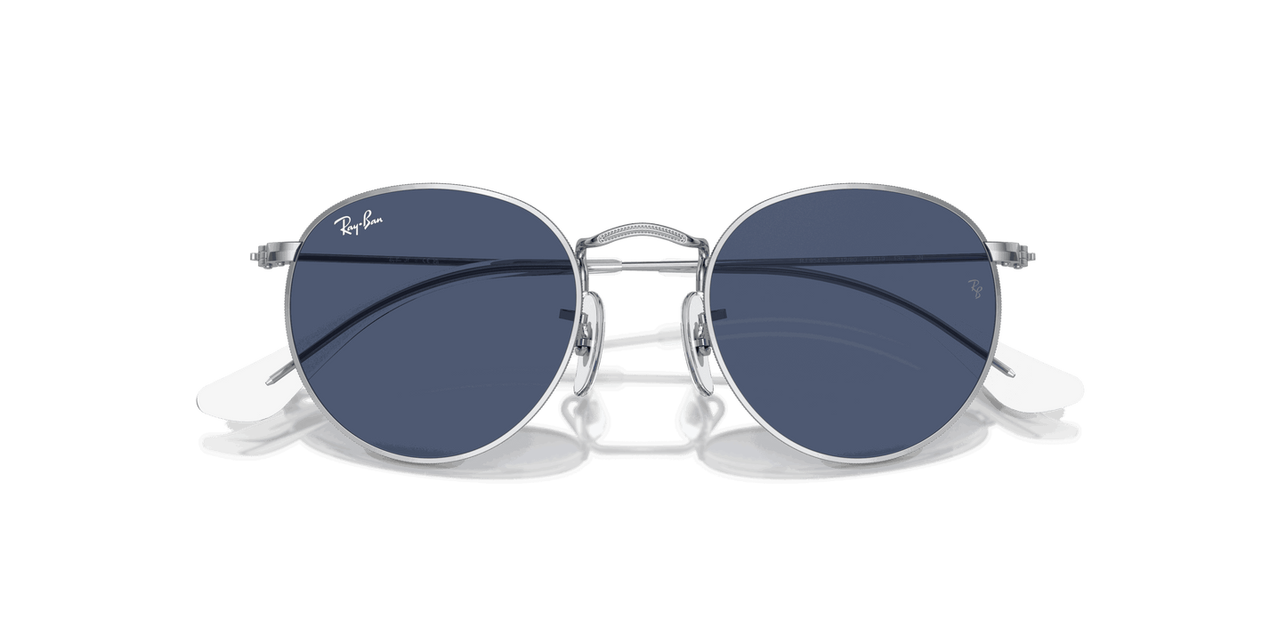 [Dark Blue Lenses, Polished Silver Frame]