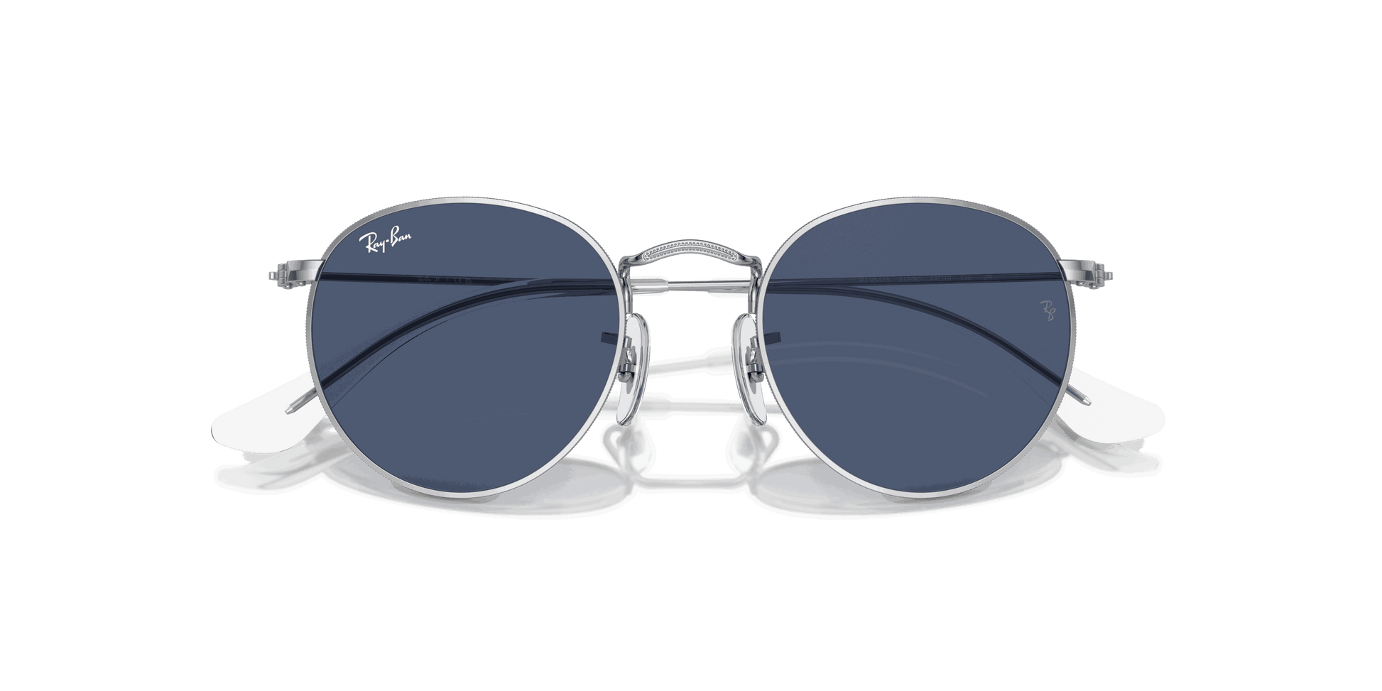 [Dark Blue Lenses, Polished Silver Frame]