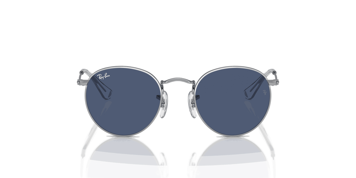 [Dark Blue Lenses, Polished Silver Frame]