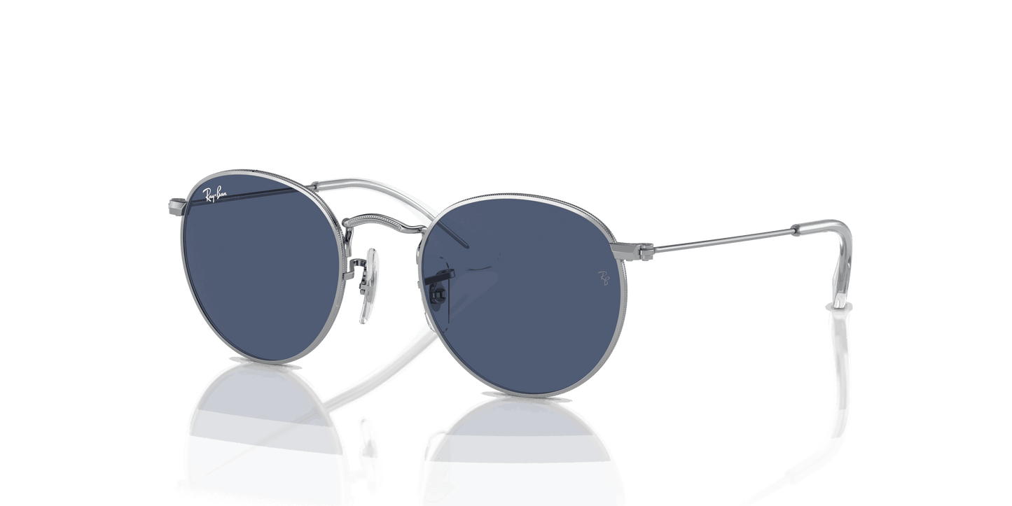 [Dark Blue Lenses, Polished Silver Frame]