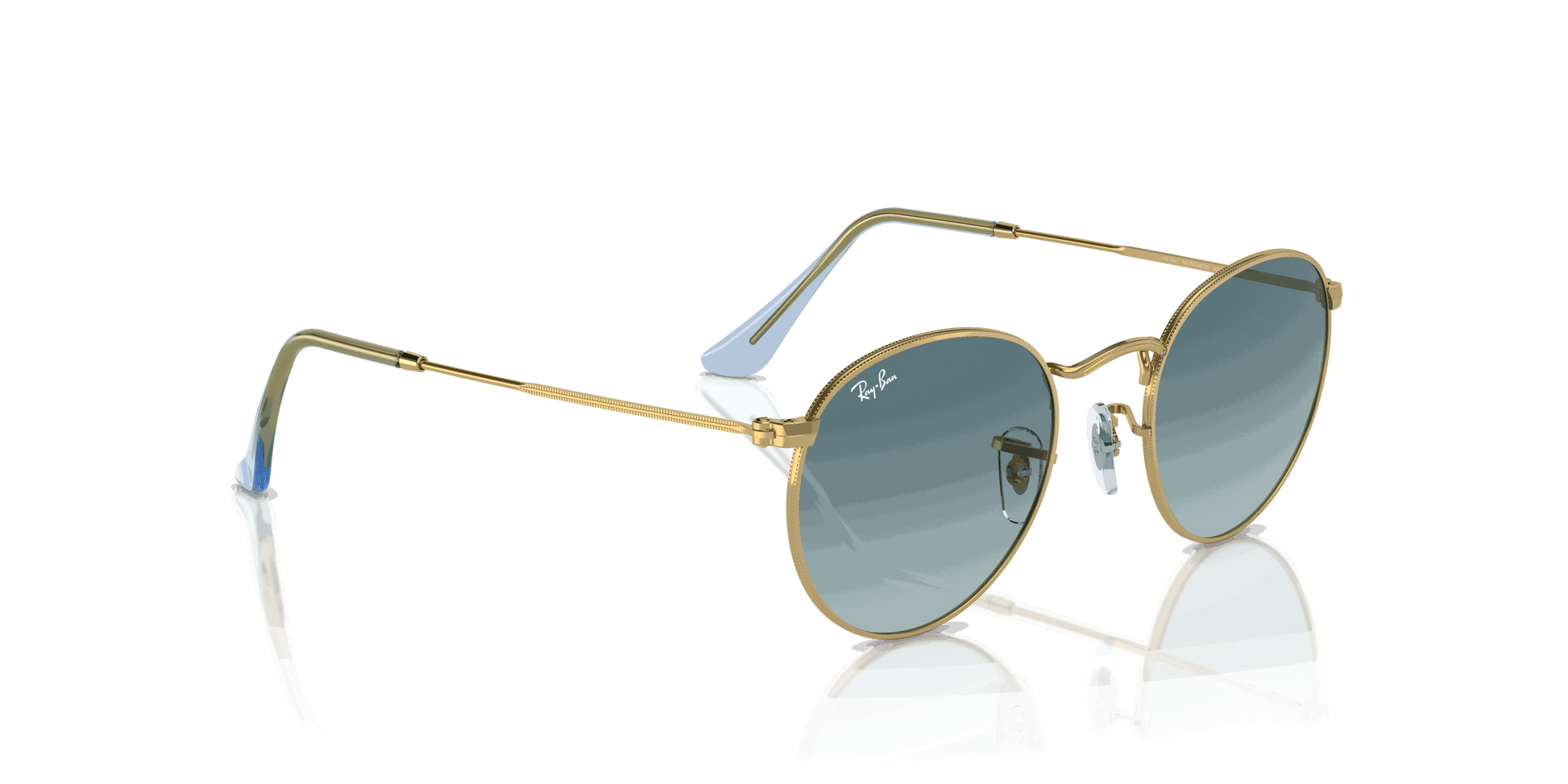 [Blue Lenses, Polished Gold Frame]