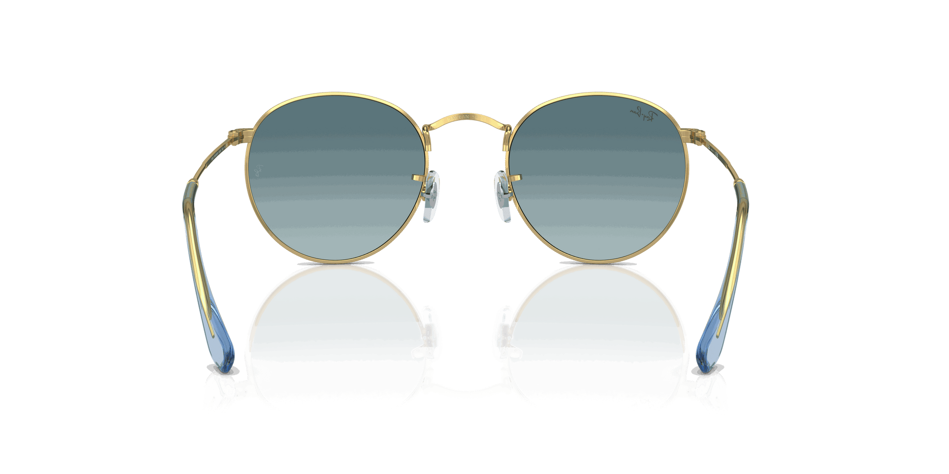 [Blue Lenses, Polished Gold Frame]