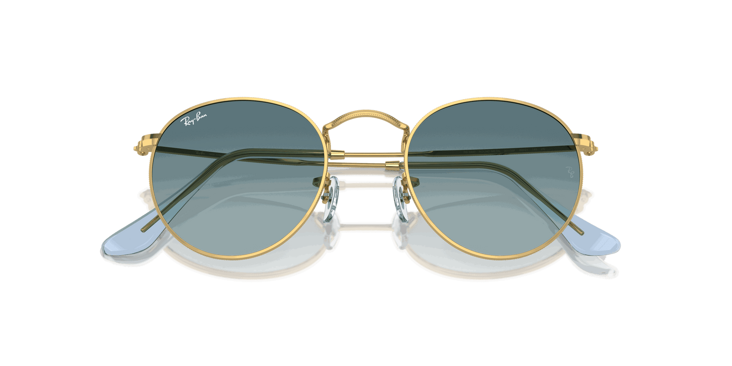 [Blue Lenses, Polished Gold Frame]