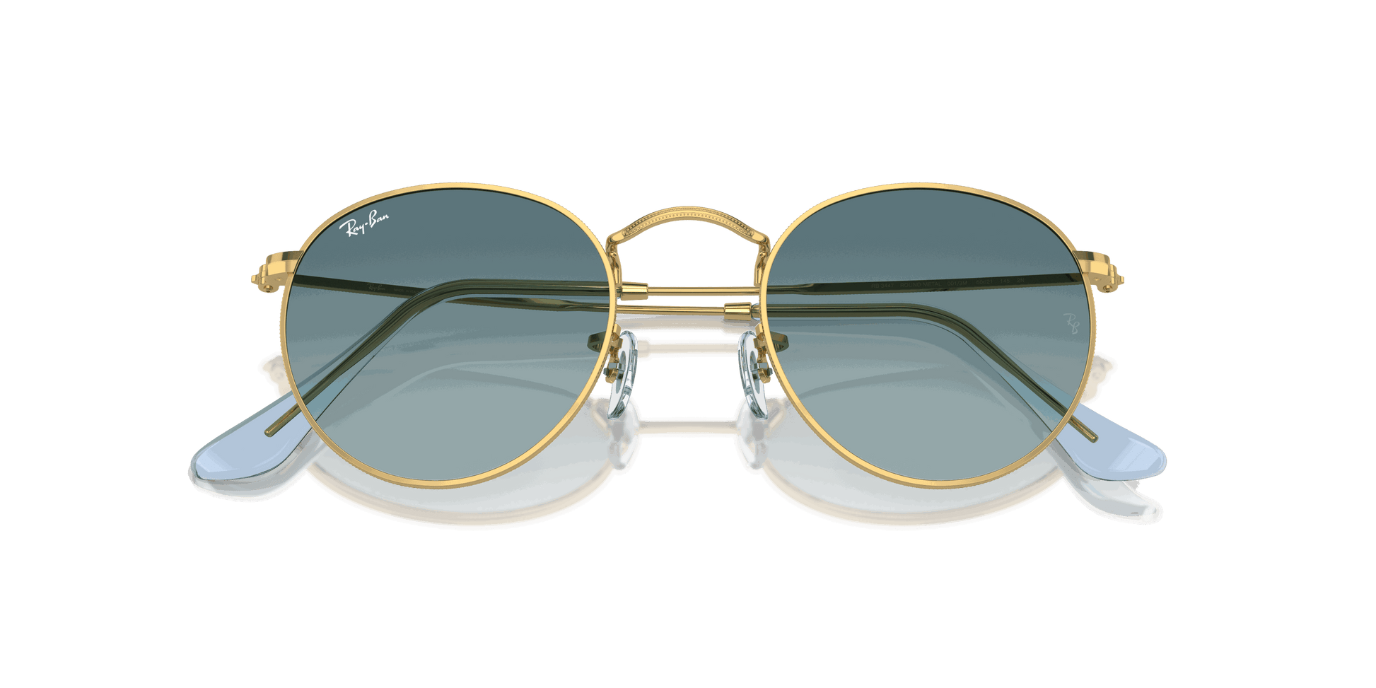 [Blue Lenses, Polished Gold Frame]
