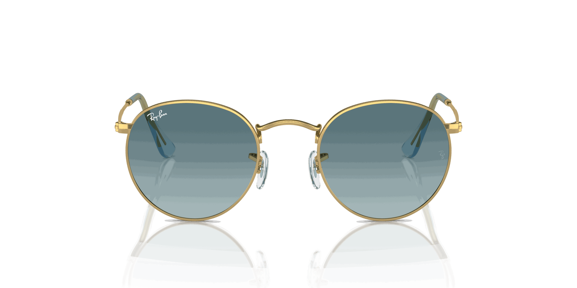 [Blue Lenses, Polished Gold Frame]