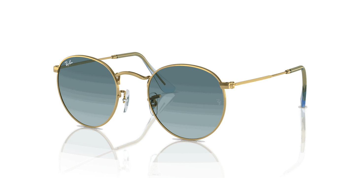 [Blue Lenses, Polished Gold Frame]