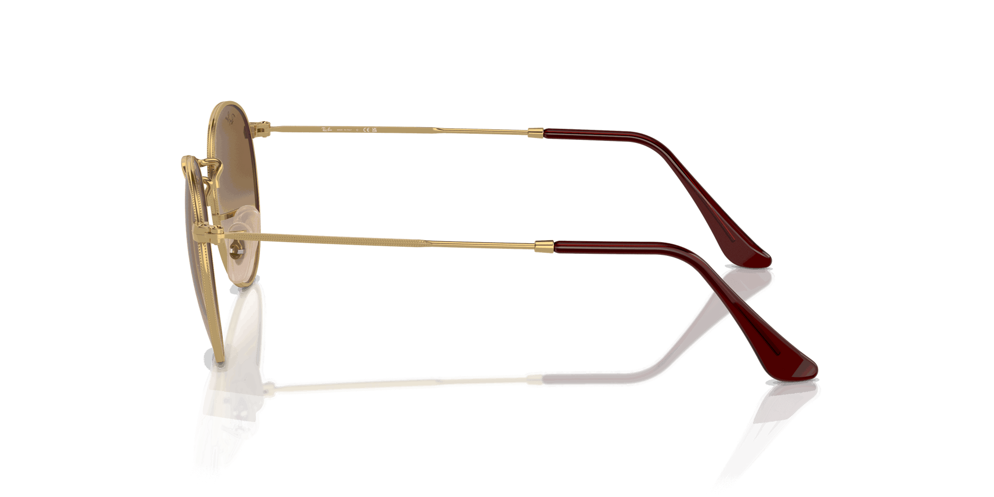 [Brown Lenses, Polished Gold Frame]