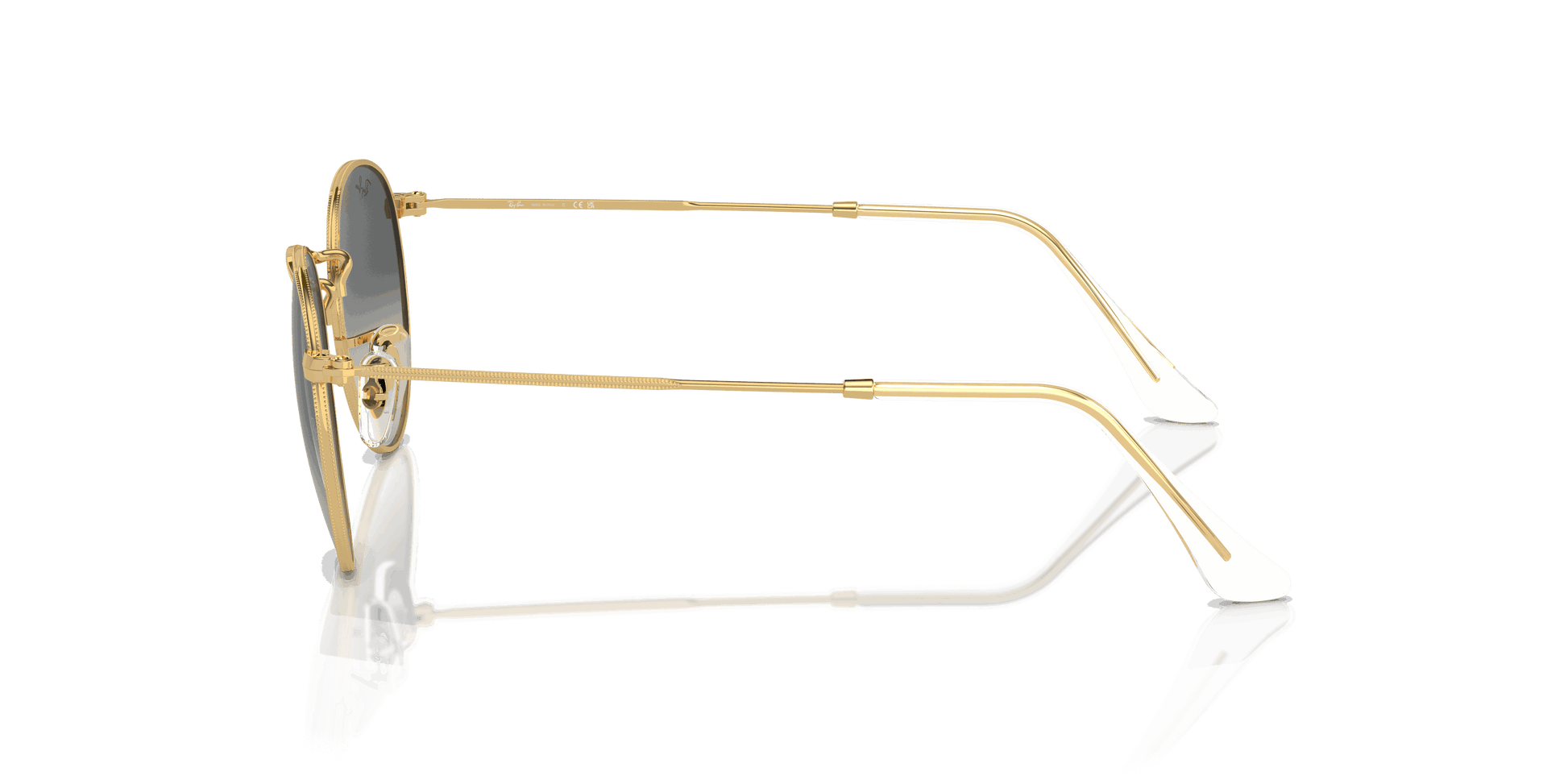 [Grey Lenses, Polished Gold Frame]