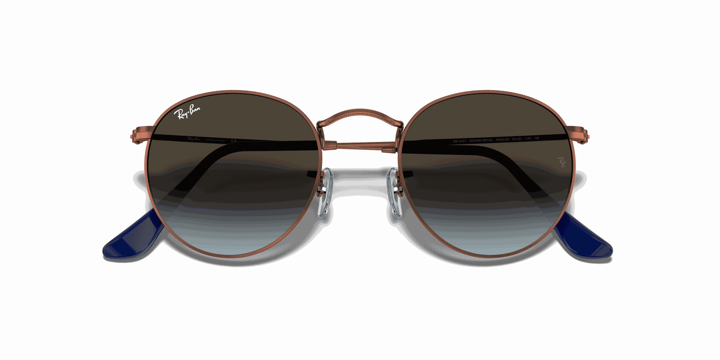 [Blue Lenses, Polished Bronze-Copper Frame]