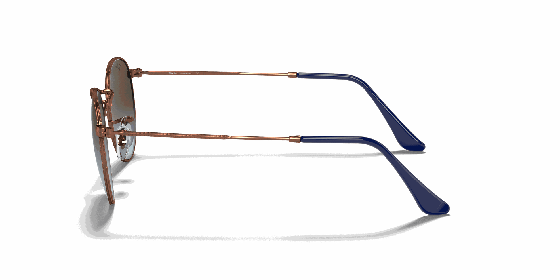 [Blue Lenses, Polished Bronze-Copper Frame]