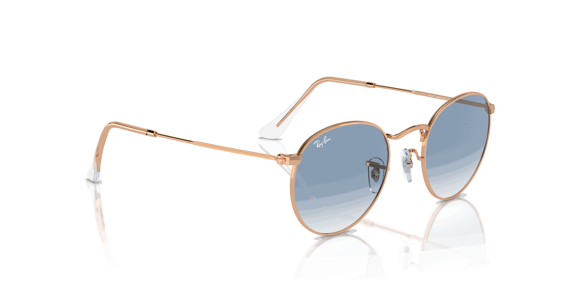 [Clear & Blue Lenses, Polished Rose Gold Frame]