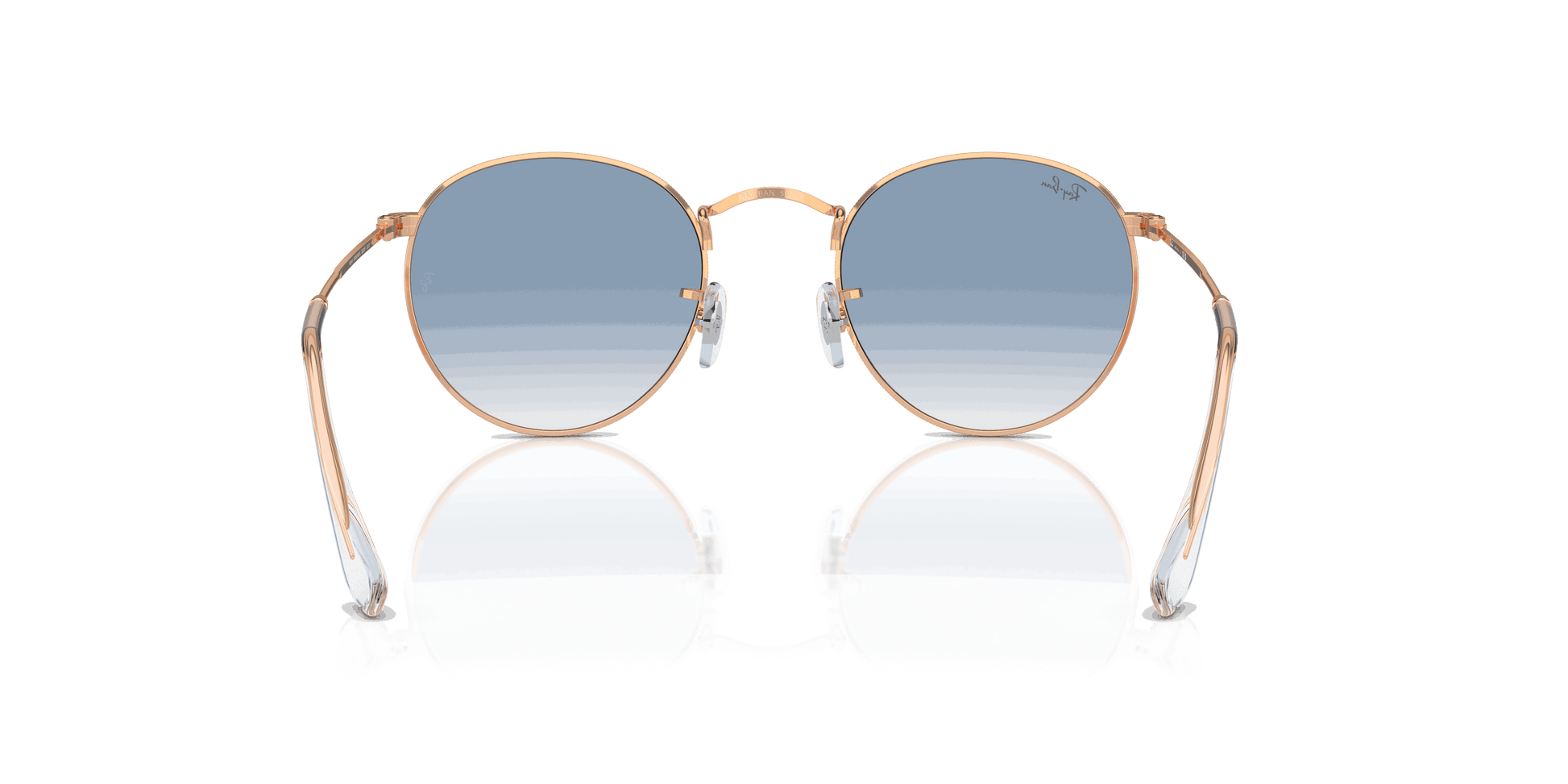 [Clear & Blue Lenses, Polished Rose Gold Frame]