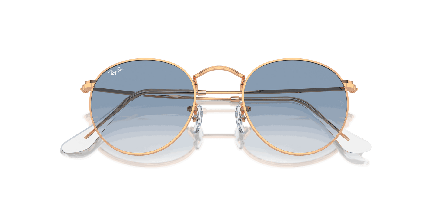 [Clear & Blue Lenses, Polished Rose Gold Frame]